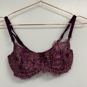 Victoria’s Secret lace purple and gold dream, angel wire bra no padding size 34D